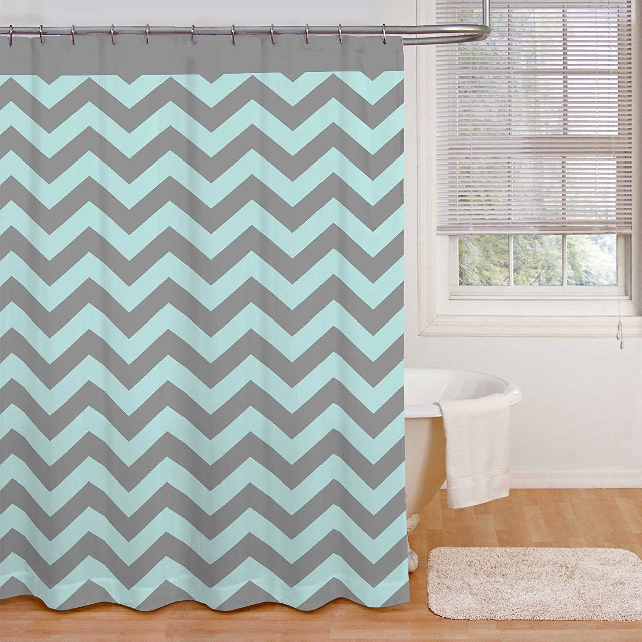 Ryder 'Aqua/Grey' Shower Curtain