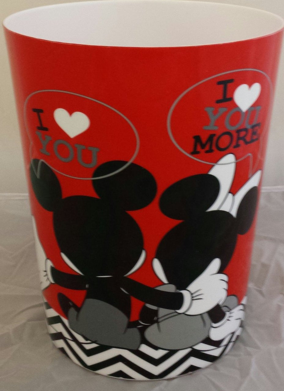 Disney Mickey & Minnie Mouse Luv U More Wastebasket
