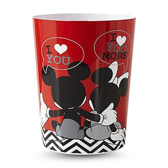 Disney Mickey & Minnie Mouse Luv U More Wastebasket