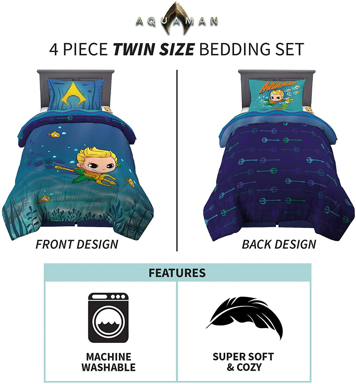 Aquaman Twin Comforter Set