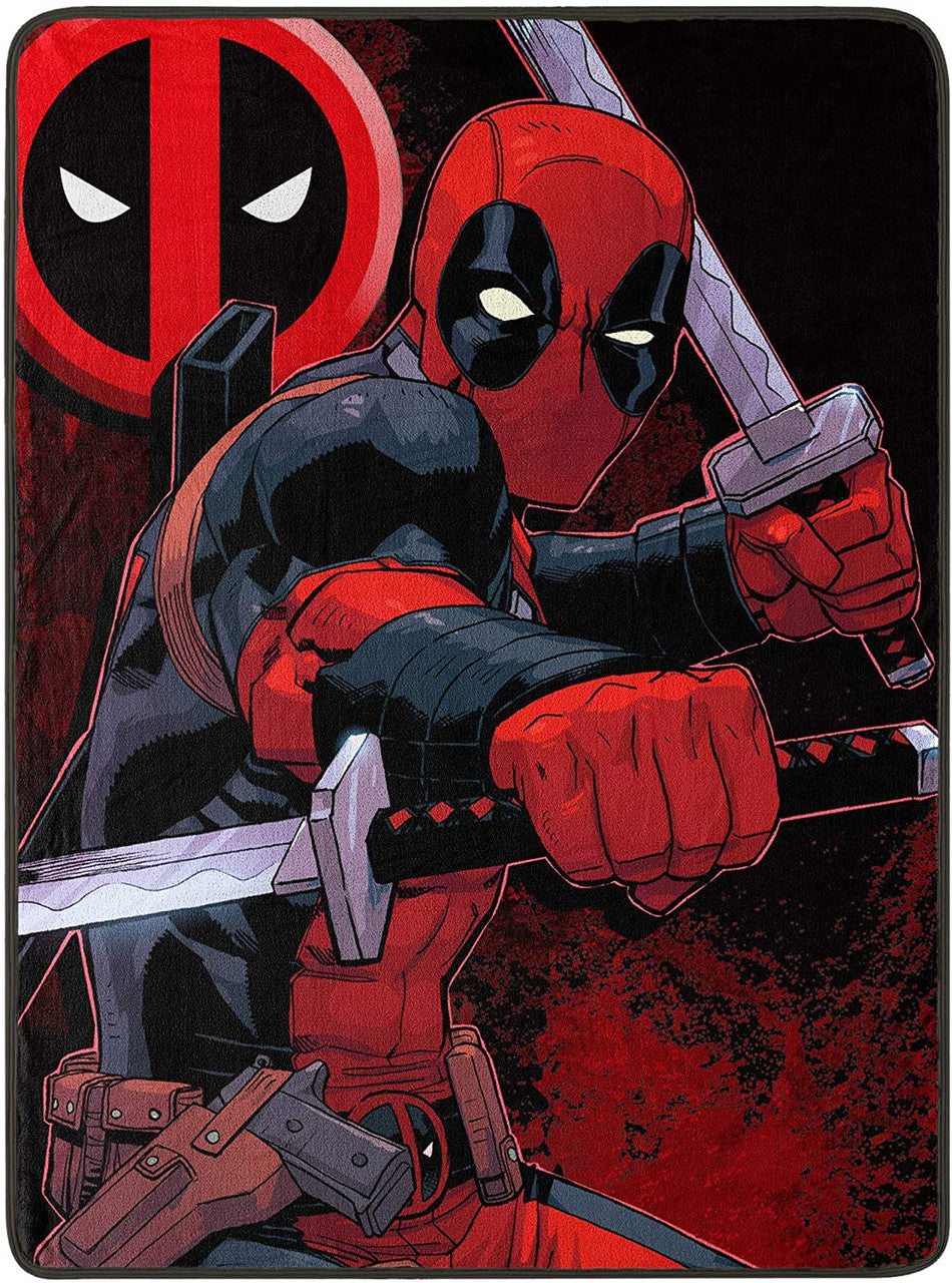 Marvel Deadpool "Swordsman" Super Plush Throw