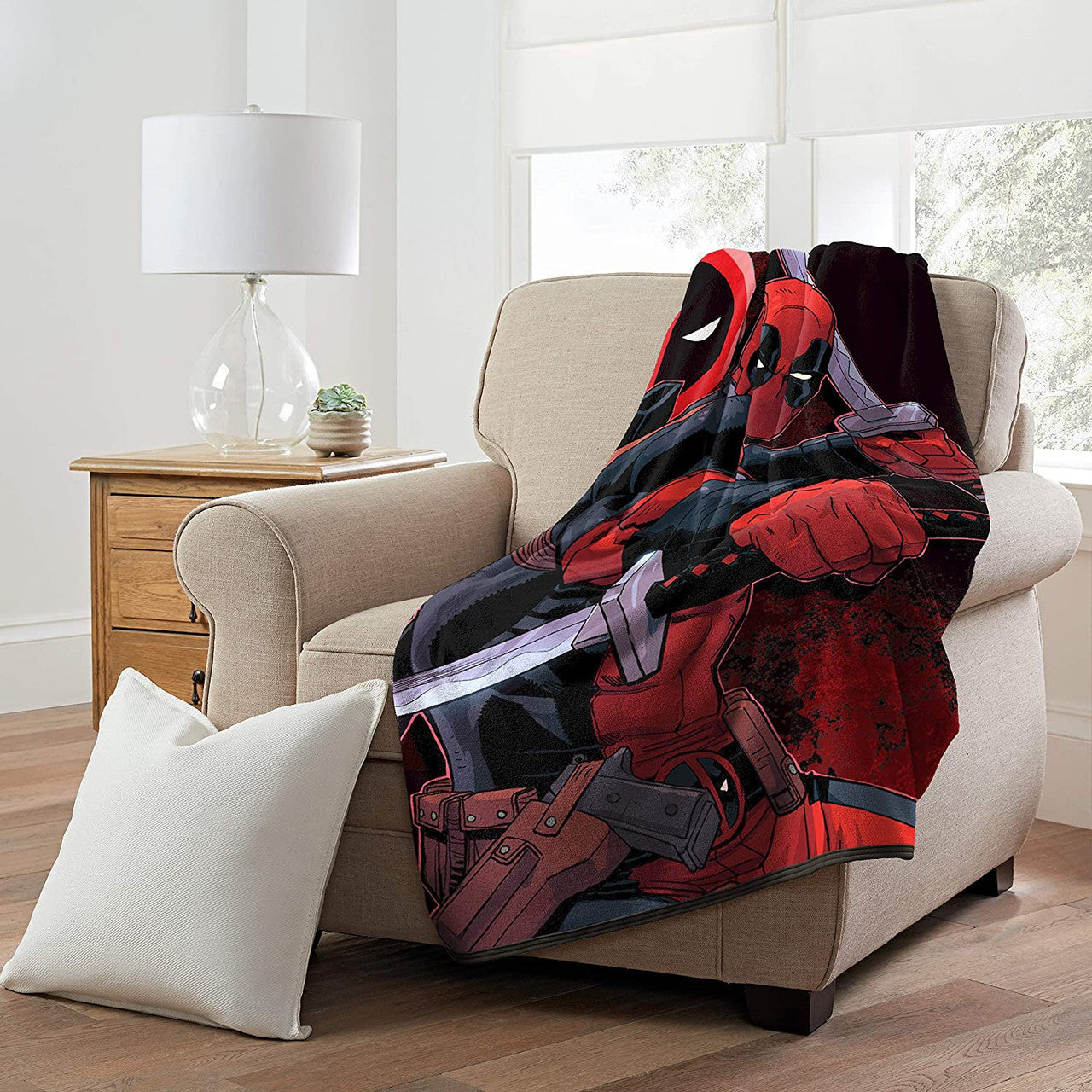 Marvel Deadpool "Swordsman" Super Plush Throw