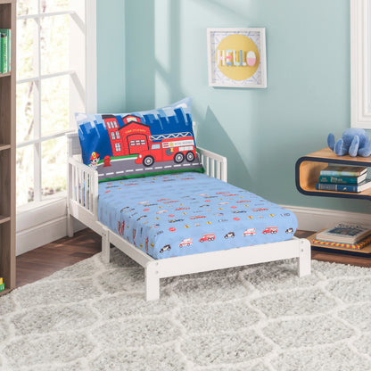 Everyday Kids 4 Piece Toddler Bedding Set - Fire and Police Rescue