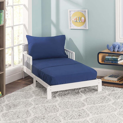 Everyday Kids 4 Piece Toddler Bedding Set - Solid Navy