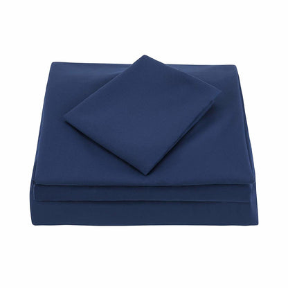 Everyday Kids 4 Piece Toddler Bedding Set - Solid Navy