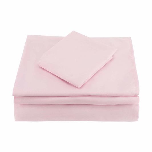 Everyday Kids 4 Piece Toddler Bedding Set - Solid Pink
