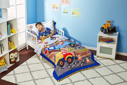 Everyday Kids 4 Piece Toddler Bedding Set - Under Construction