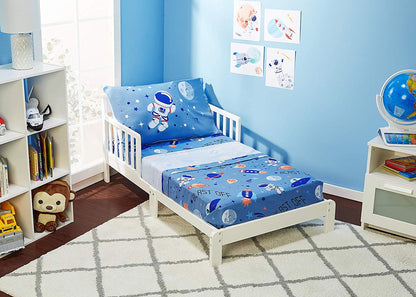 Everyday Kids 4 Piece Toddler Bedding Set - Outer Space Adventures