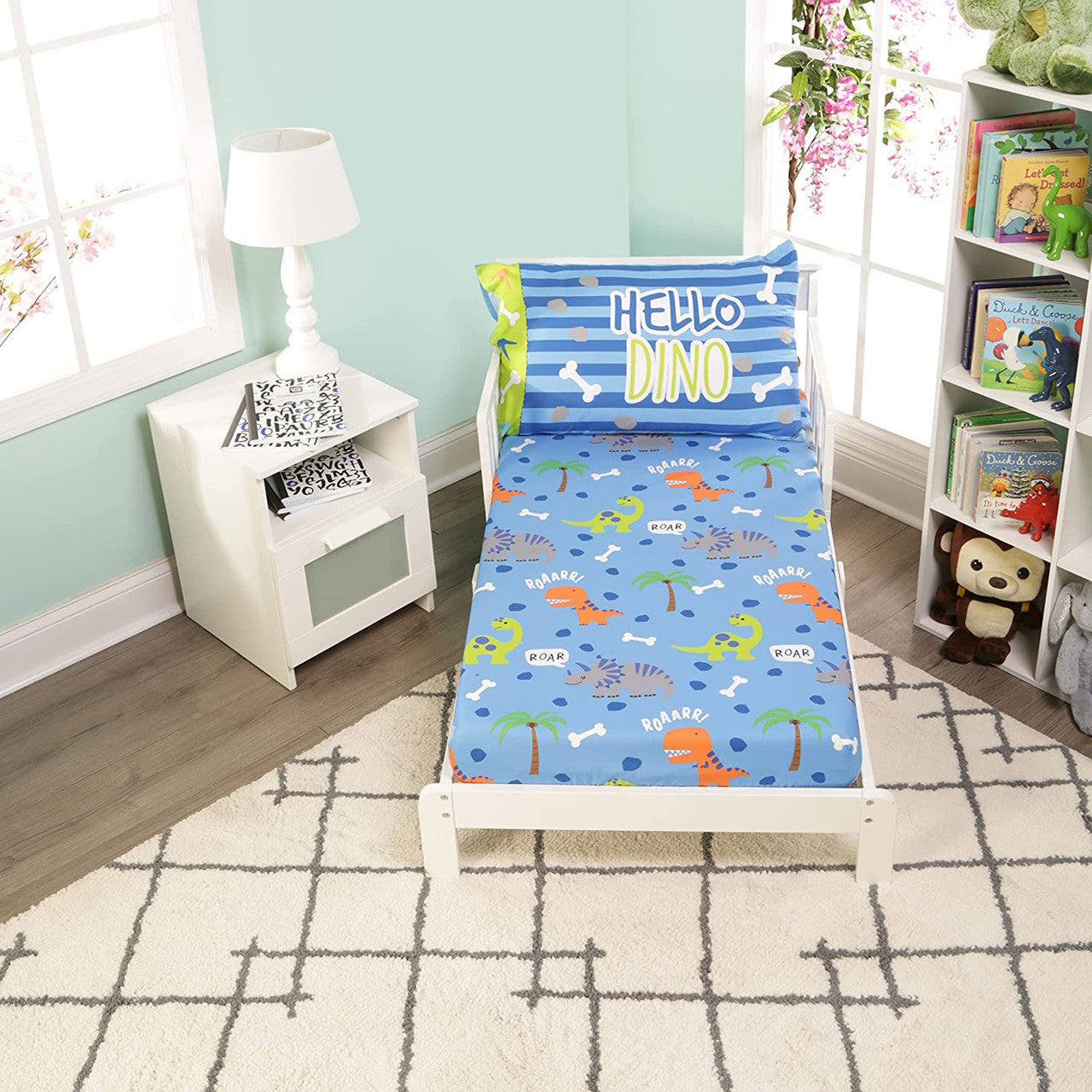 Everyday Kids 4 Piece Dinosaurs Toddler Bedding Set
