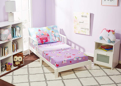 Everyday Kids 4 Piece Toddler Bedding Set - Unicorn Dreams