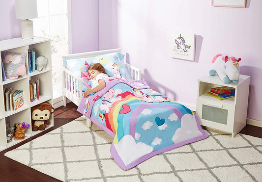 Everyday Kids 4 Piece Toddler Bedding Set - Unicorn Dreams