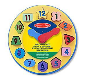 Wooden Shape Sorting Learning Clock