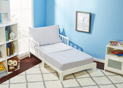Everyday Kids 4 Piece Toddler Bedding Set - Solid Grey
