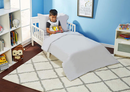 Everyday Kids 4 Piece Toddler Bedding Set - Solid Grey