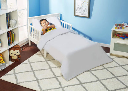 Everyday Kids 4 Piece Toddler Bedding Set - Solid Grey