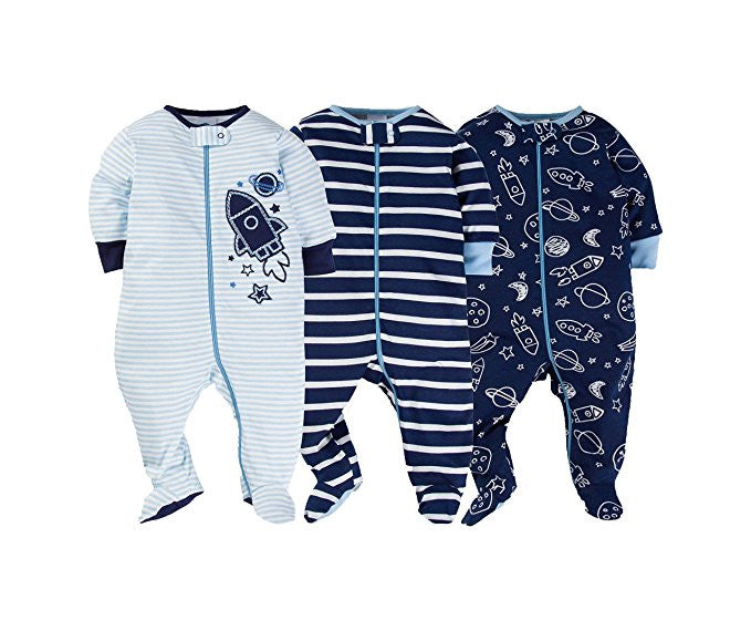 Sleep N Play Sleepers 3Pk (Newborn, Reach For The Stars)
