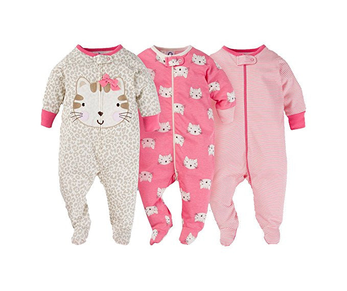 Sleep N Play Sleepers 3Pk (3/6M, Cheetah)