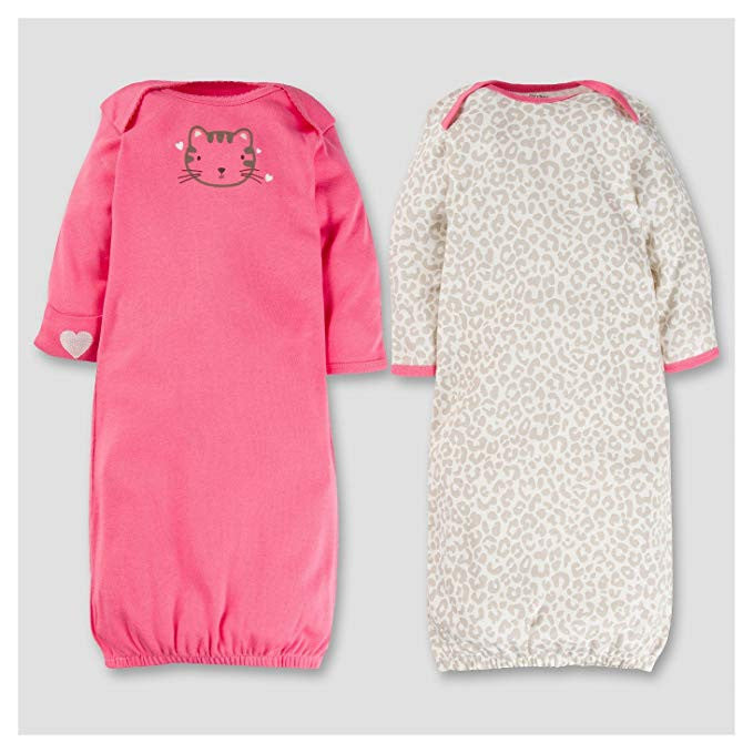 Baby Girls' 2pk Cotton Gown - Kitty 0-6M