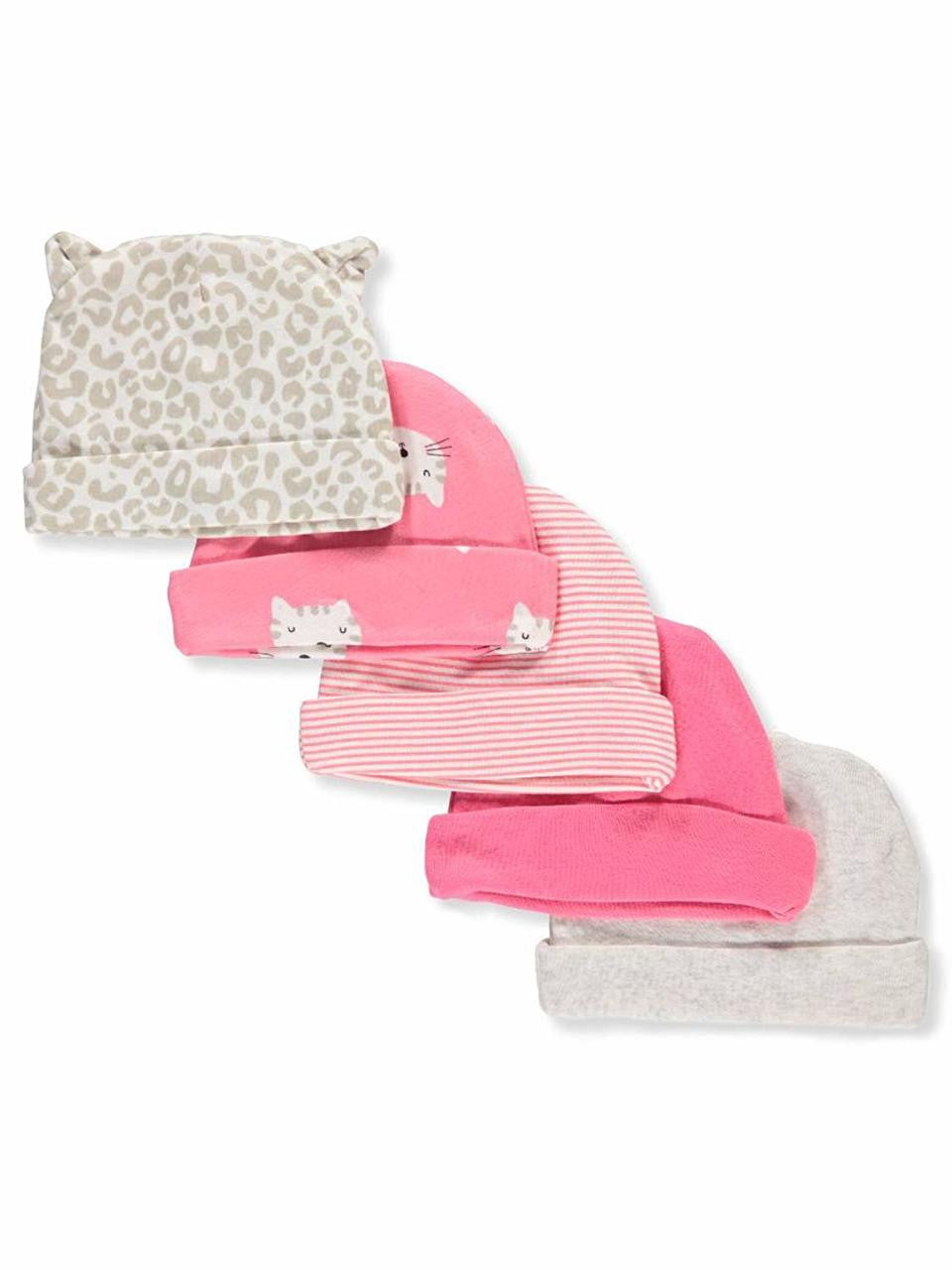 Gerber Baby Girls' 5 Pack Caps