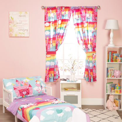 Unicorn Dreams 4 Piece (2 Panels, 2 Tiebacks) Drapes