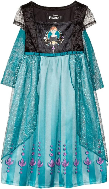 Disney Frozen Anna Girls Nightgown Sleepwear with Shimmer Tulle Overlay
