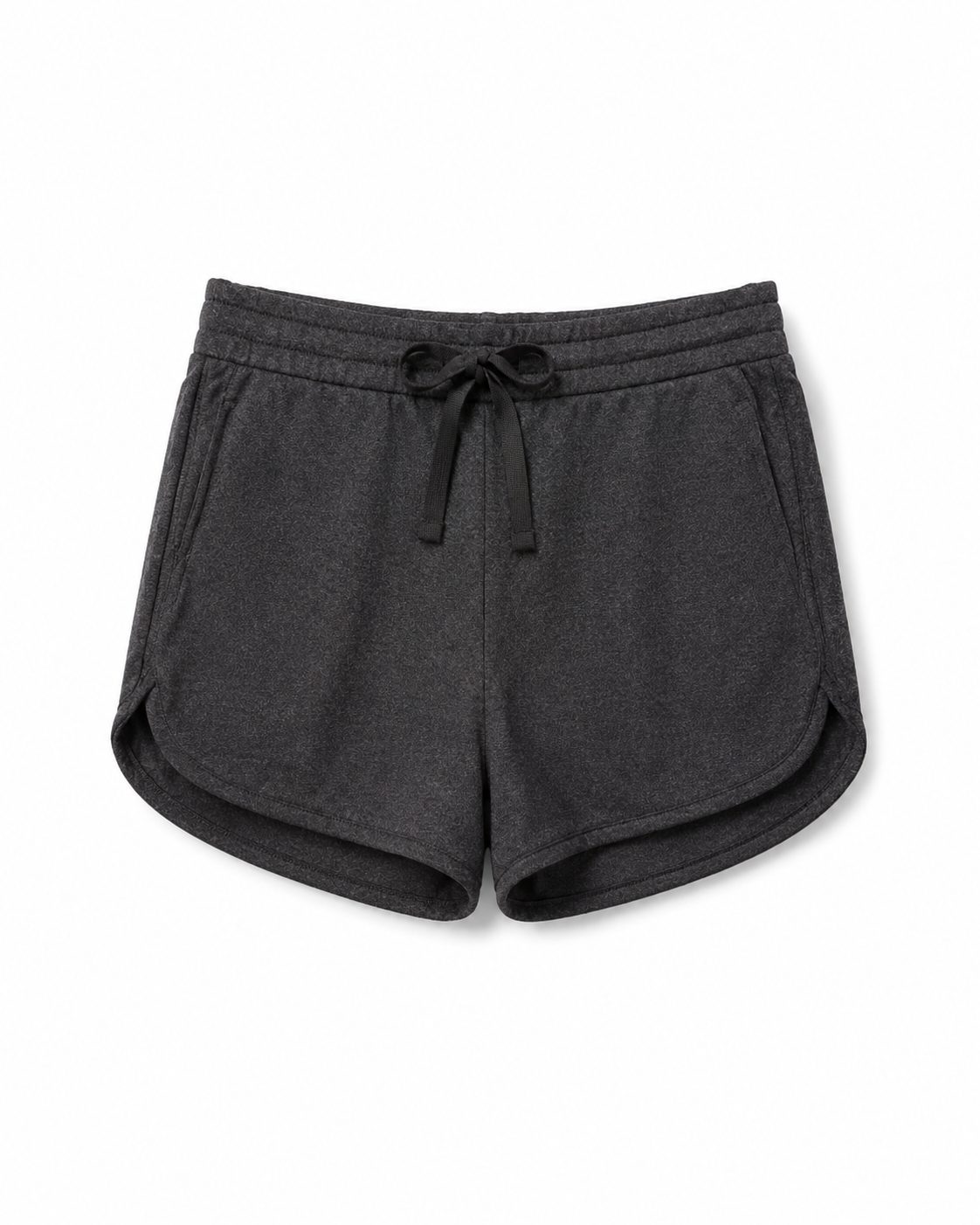 New York Laundry Women's 3-Inch Running Shorts with Drawstring Waistband and Pockets, Charcoal Heather