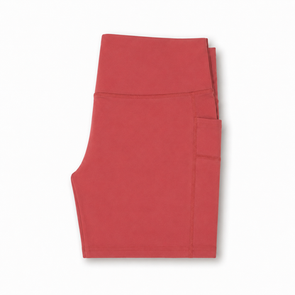 New York Laundry Women's 7/8 High-Waisted Leggings with Side Pockets, Coral Pink / Dusty Rose