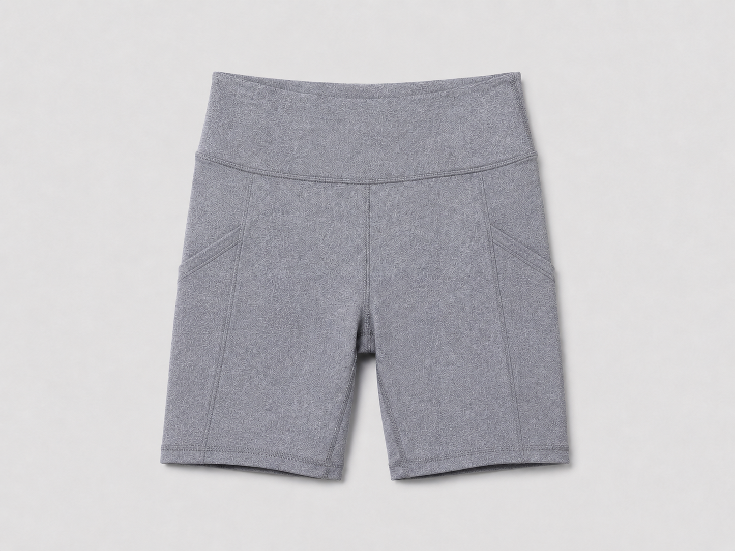New York Laundry Women's 7-Inch High-Waisted Biker Shorts with Side Pockets, Heather Grey