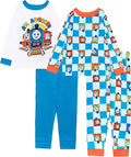 Thomas & Friends Boys' 4-Piece Matching Long-Sleeve Cotton Pajama Set