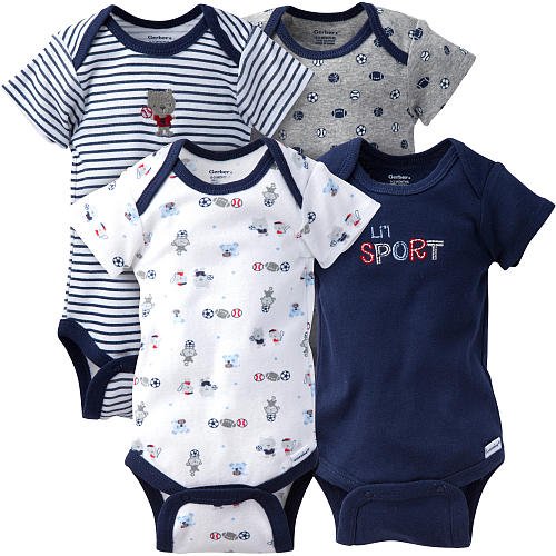 Gerber Baby Boys "Lil Sports" 4-pack Onesies