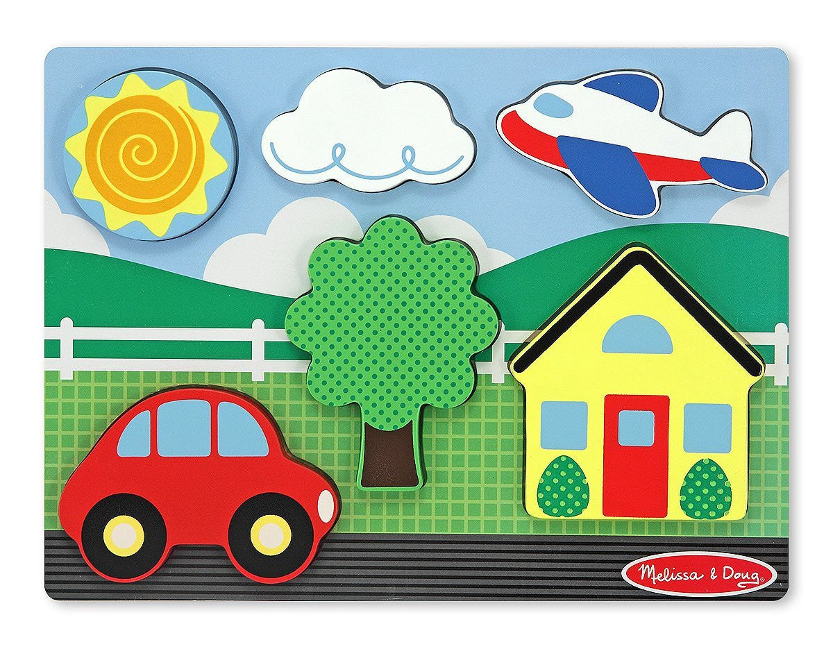 Chunky Puzzle Scene: Yellow House