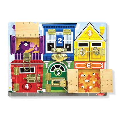 Melissa & Doug Latches Board Wooden Activity Toy with Doors & Locks