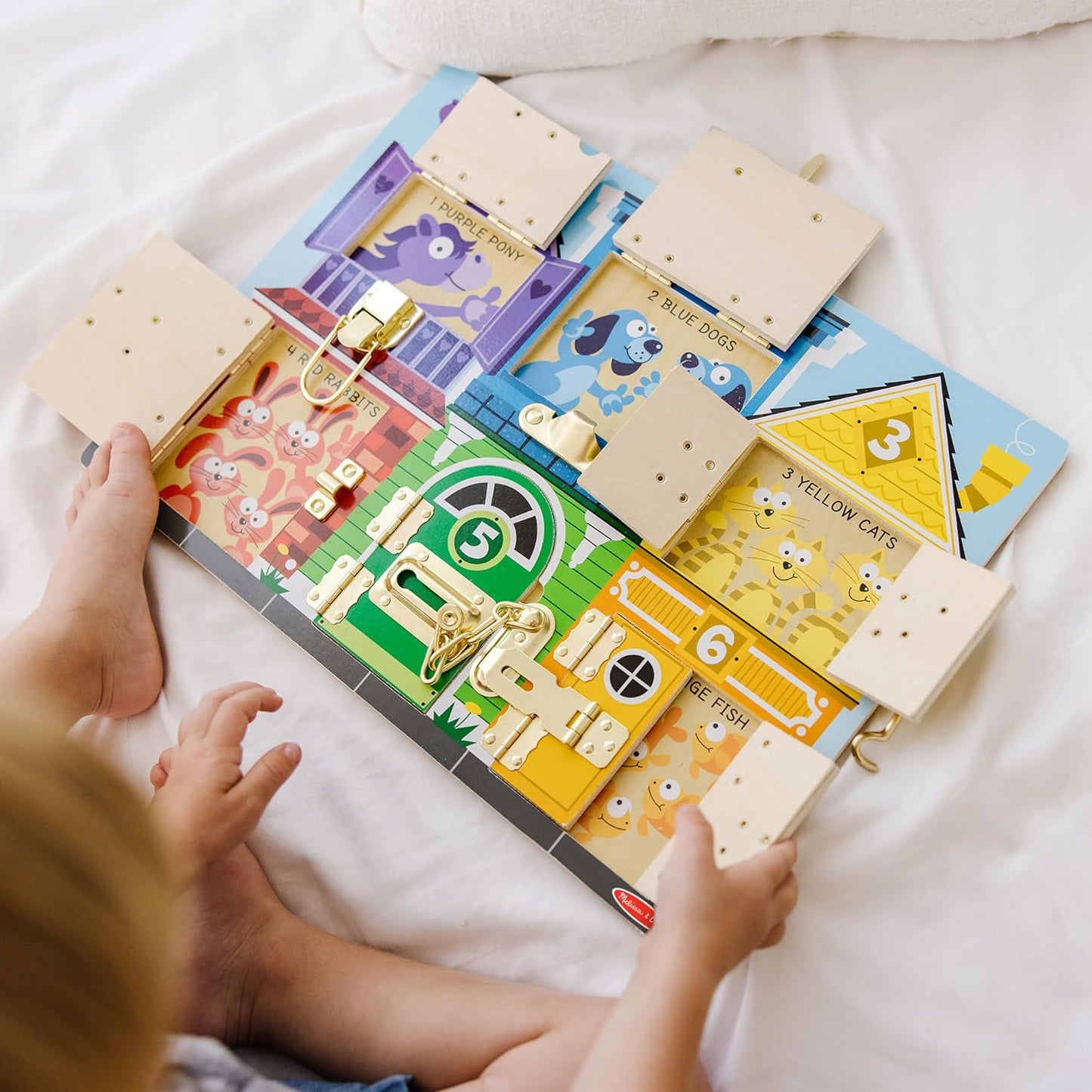 Melissa & Doug Latches Board Wooden Activity Toy with Doors & Locks