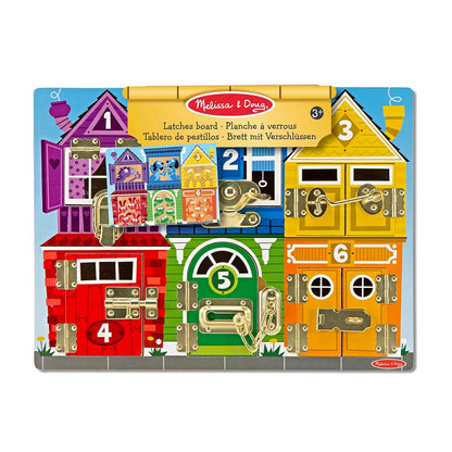 Melissa & Doug Latches Board Wooden Activity Toy with Doors & Locks