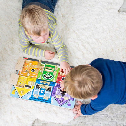 Melissa & Doug Latches Board Wooden Activity Toy with Doors & Locks