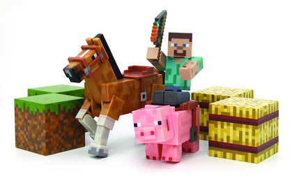 Minecraft Overworld Steve Figure Set Saddle Pack