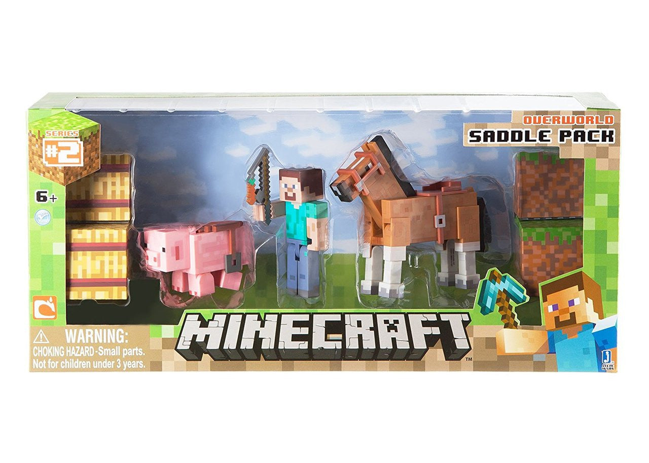 Minecraft Overworld Steve Figure Set Saddle Pack