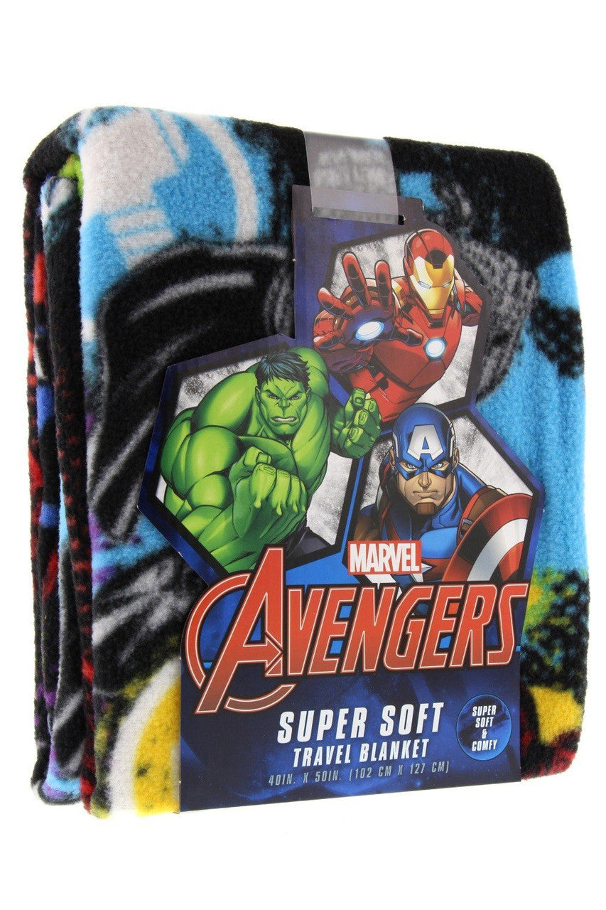 Marvel Avengers Symbols Super Soft Travel Blanket