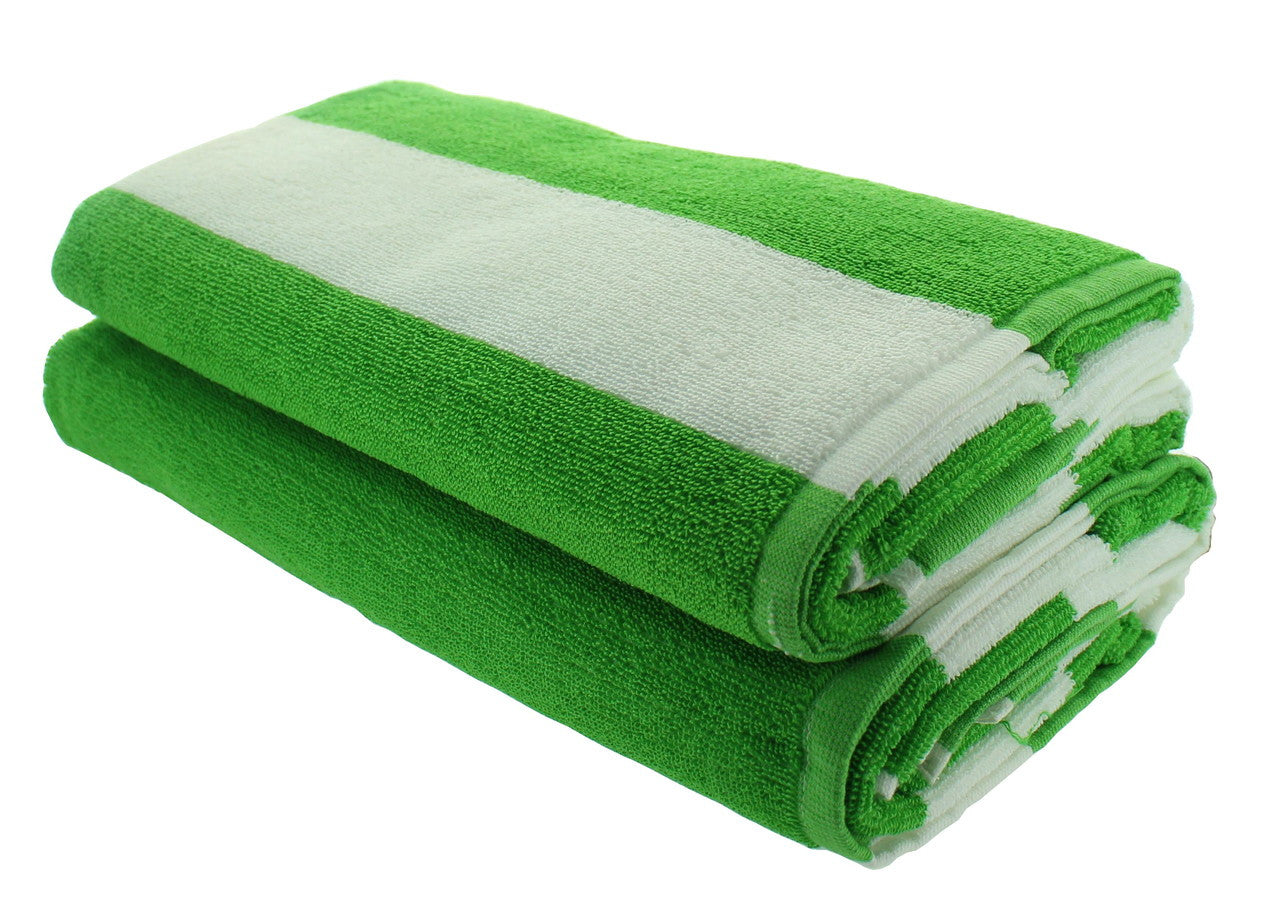 Green Cabana Beach Towels - 2 Pack