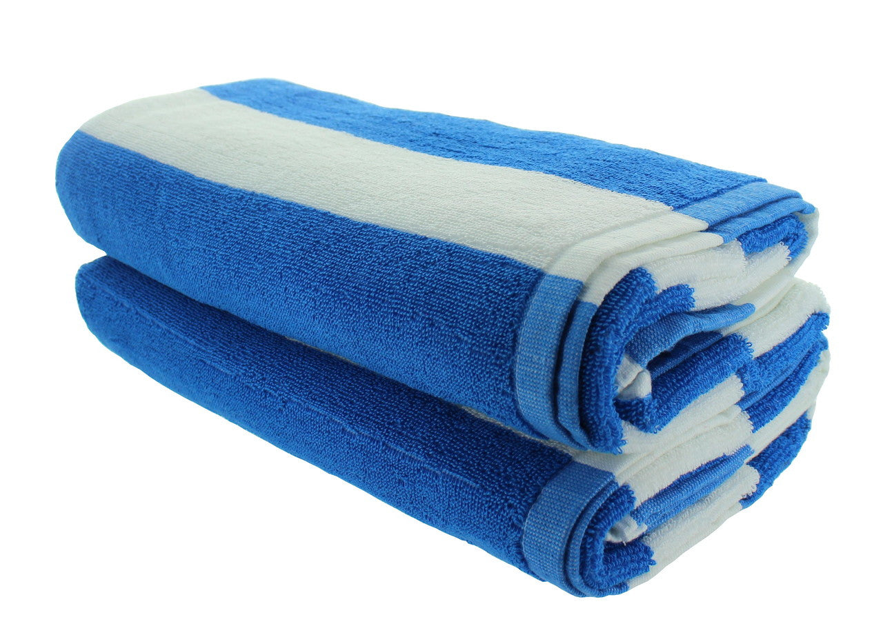 Light Blue Cabana Beach Towels - 2 Pack