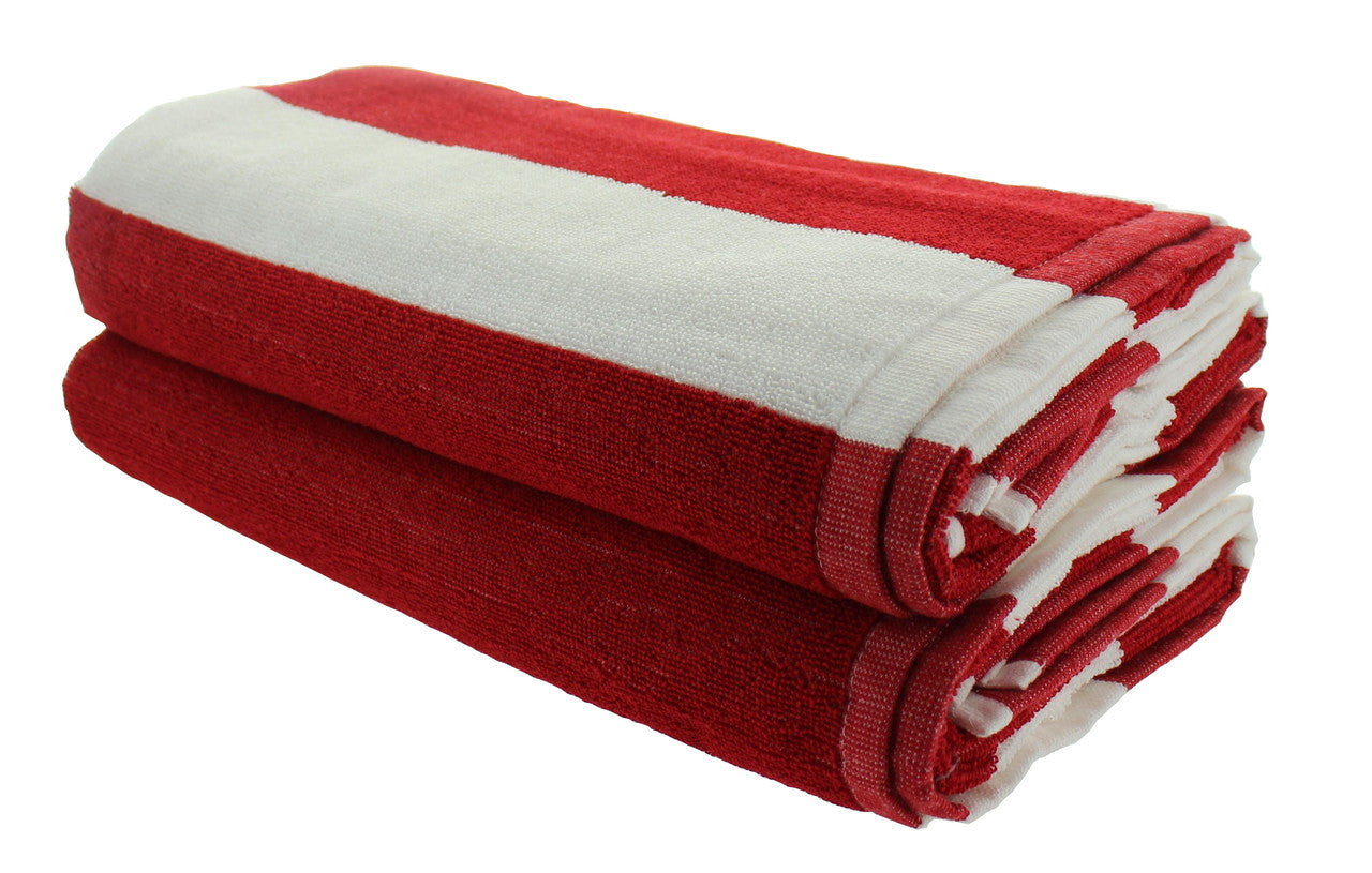 Red Cabana Beach Towels - 2 Pack