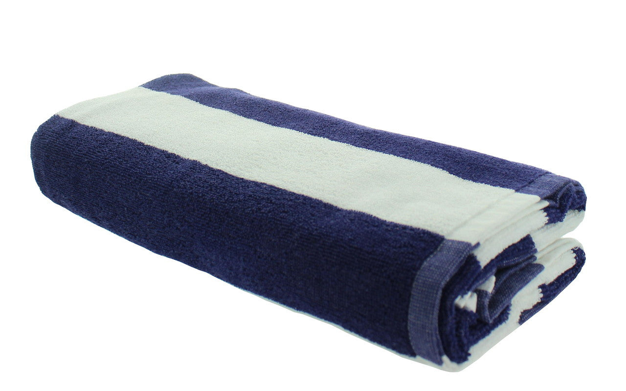 Navy Blue Cabana Beach Towels - 1 Pack