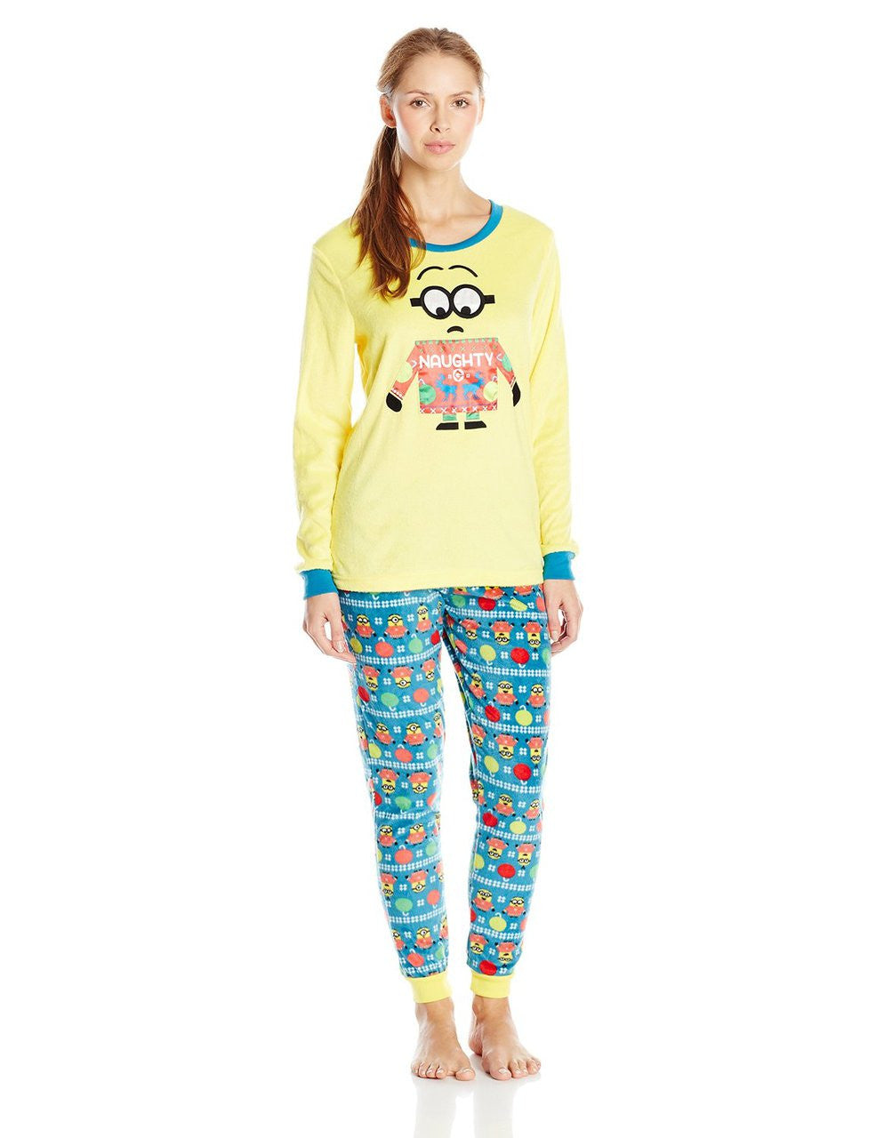 Despicable Me Women's Ladies Minky Tunic Set Minion, Yellow, Medium