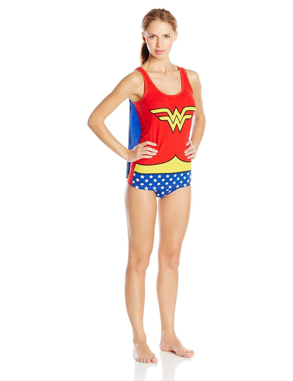 DC Comics Women's Ladies Tank and Panty Set Wonder Woman, Red, Medium