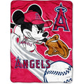 MLB Los Angeles Angels Mickey Mouse Plush Throw Blanket