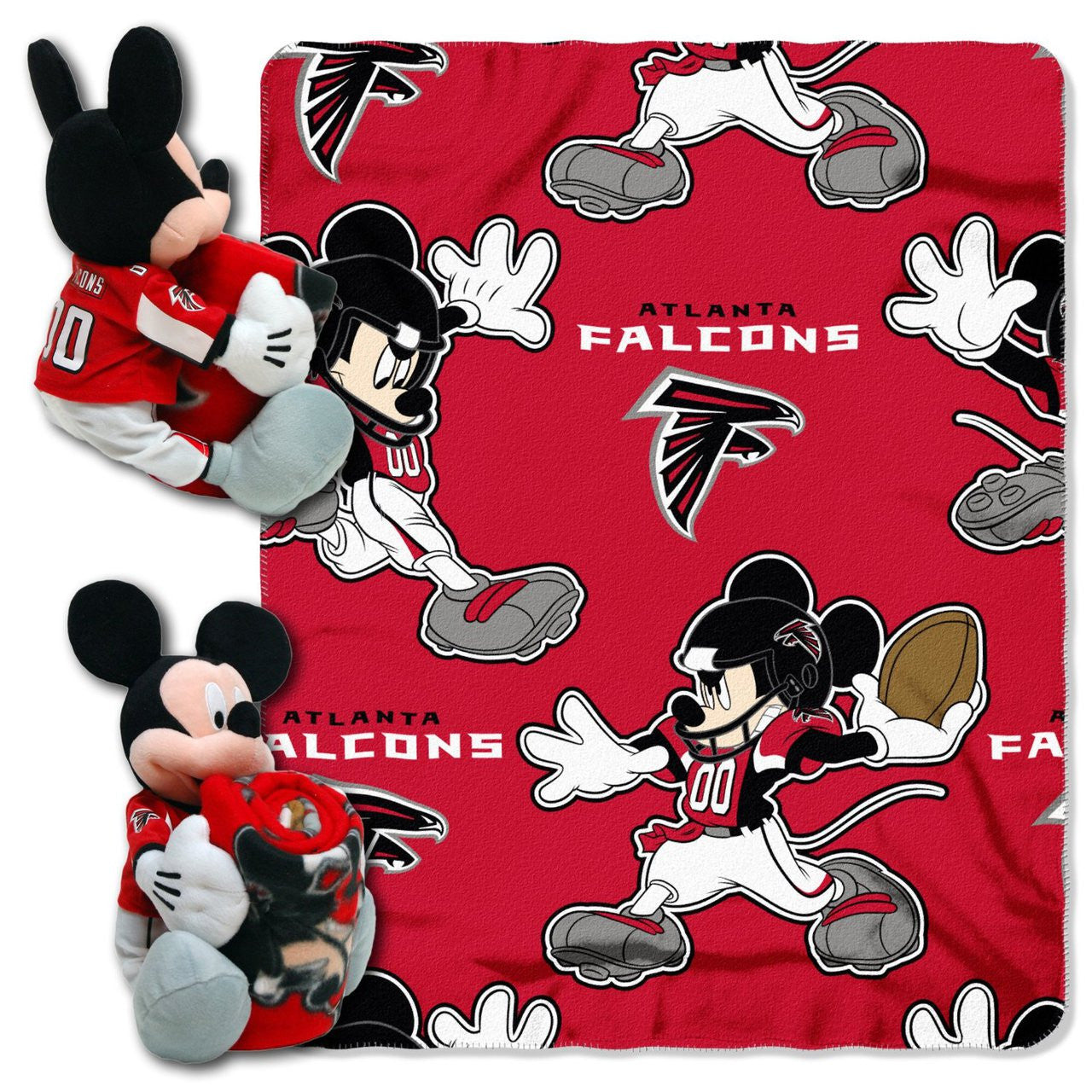 NFL Atlanta Falcons Mickey Mouse Pillow with Fleece Throw Blanket Set