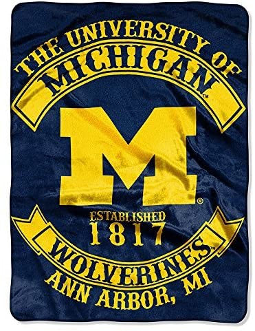 NCAA Michigan Wolverines Royal Plush Raschel Blanket