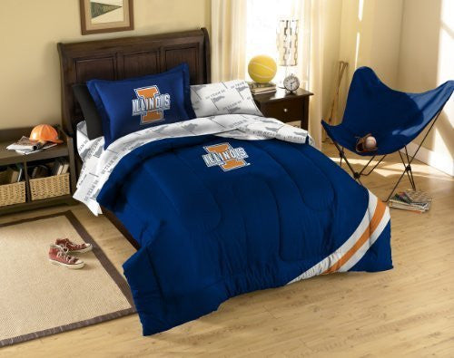 NCAA Illinois Illini Bedding Set, Twin