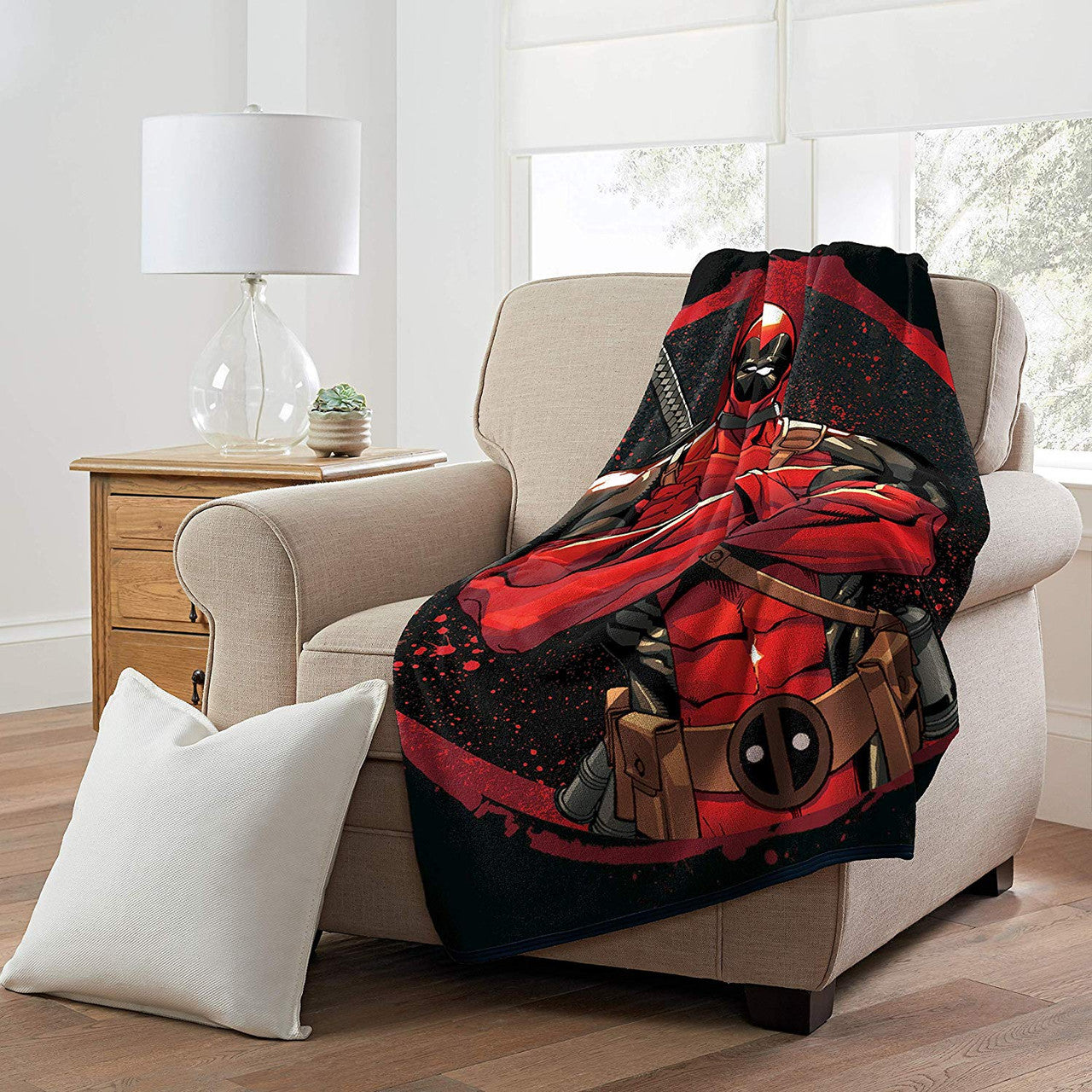 Marvel Deadpool "Tough Guy" Super Plush Throw