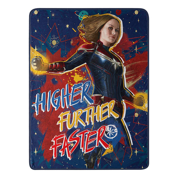Captain Marvel "Higher, Further, Faster" Super Plush Throw